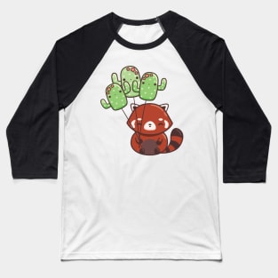 Red panda with cactus balloons Baseball T-Shirt